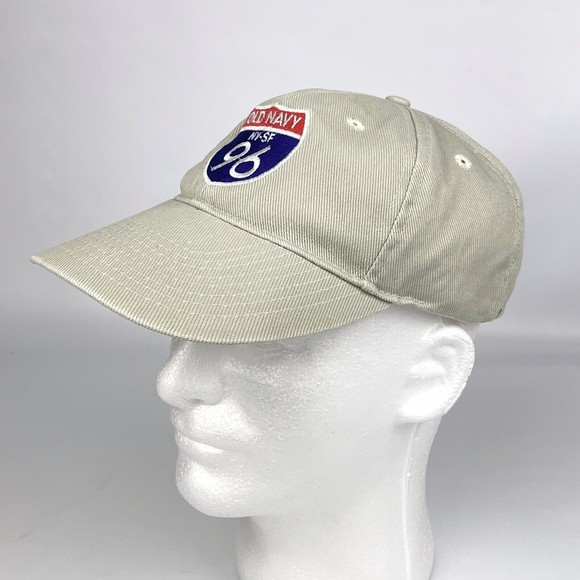 Old Navy Tan Embroidered Interstate 96 Logo NY SF Snap Back Adjustable Hat Cap - Picture 7 of 12